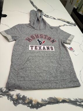 NFL Team Apparel Houston Texans NFL Youth 10/12 Gray Short Sleeve Hoodie